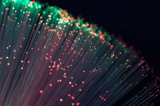 Fiber optics lights abstract background, fiber optical background - Photo, Image