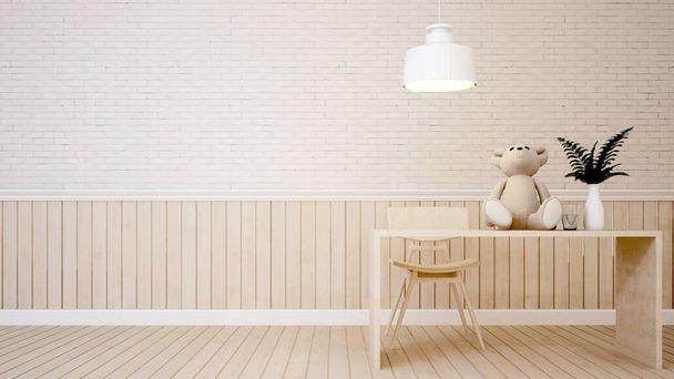 living area in coffee shop or kid room - 3D Rendering - Фото, изображение