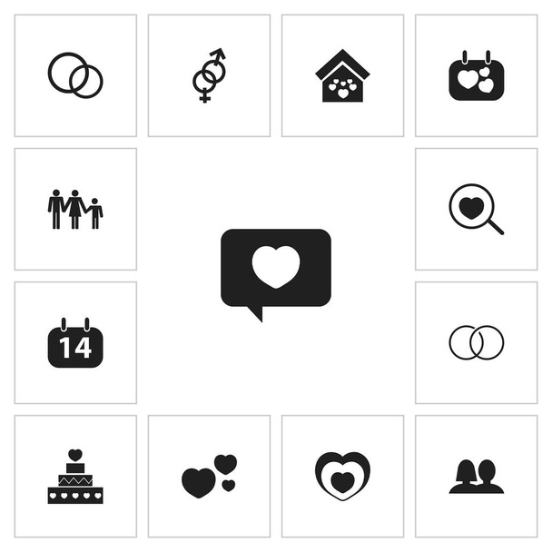 Set of 13 editable amour icons. Includes symbols such as married, engagement, hanging board and more. Can be used for web, mobile, UI and infographic design. - Vector, Image