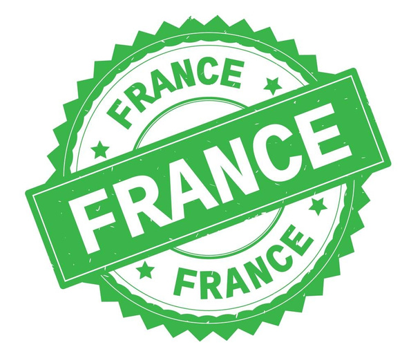 FRANCE green text round stamp, with zig zag border. - Фото, зображення