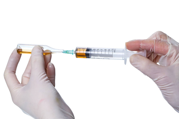 Medical syringe and drug vial - Foto, Imagen