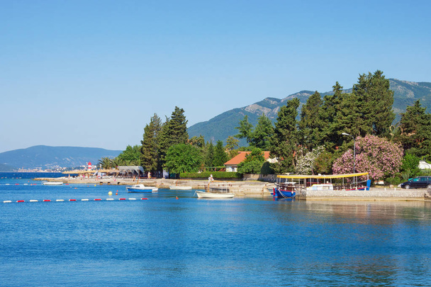 Летние каникулы на берегу моря. Черногория, вид на Которский залив. Свободное место для текста
 - Фото, изображение