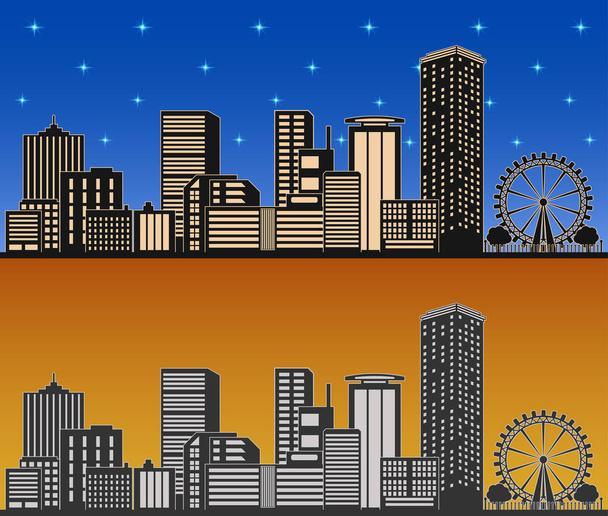City day and night - Vector, Image
