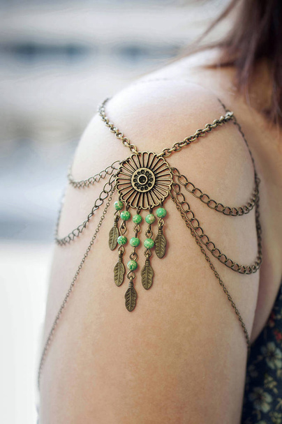 Bohemian wind chime shoulder jewelry  - Fotografie, Obrázek