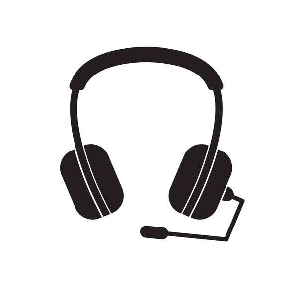 casque noir avec icône microphone- illustration vectorielle
 - Vecteur, image