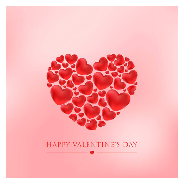 happy valentines day greeting card vector illustration - Vektör, Görsel