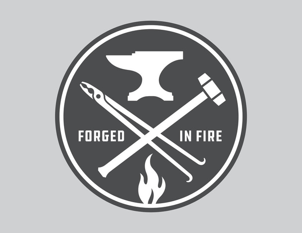 Blacksmith vector emblem or badge. - Vector, Image