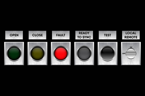 Кнопка распредустройства и символ работы пульта управления
 - Вектор,изображение