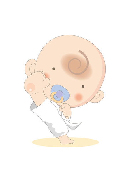 赤ちゃんの学習空手 - ベクトル - ベクター画像