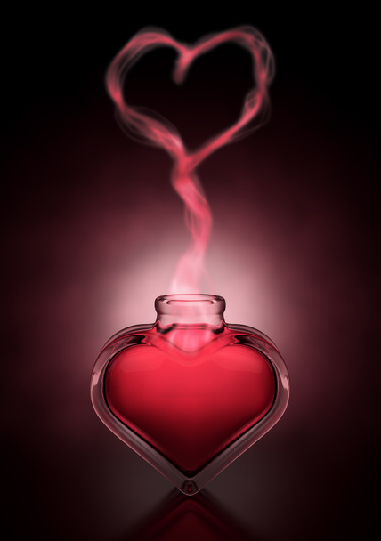 Love Potion en hart dampen - Foto, afbeelding