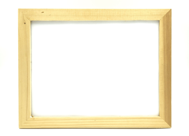 marco de madera vacío sobre fondo blanco del archivo con ruta de recorte. Espacio para texto e imágenes
. - Foto, imagen