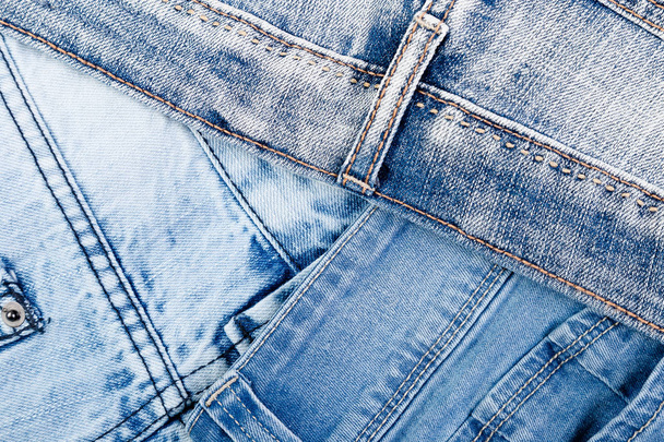 Jean background. Denim blue jean texture. Concept for fashion. - Photo, Image