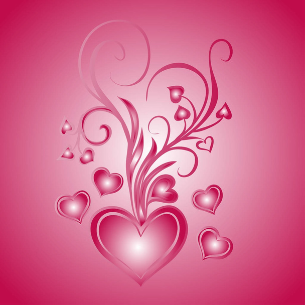 Heart with bouquet of bows - Vecteur, image