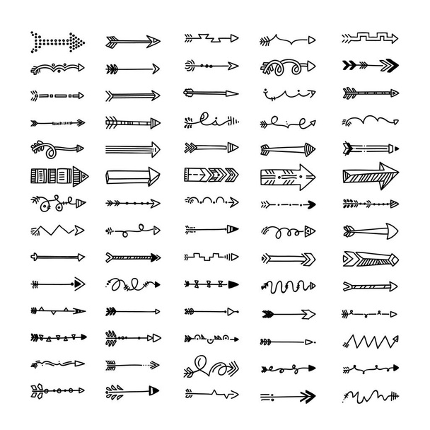 jeu de différents symboles de flèches sur fond blanc, illustration vectorielle
 - Vecteur, image