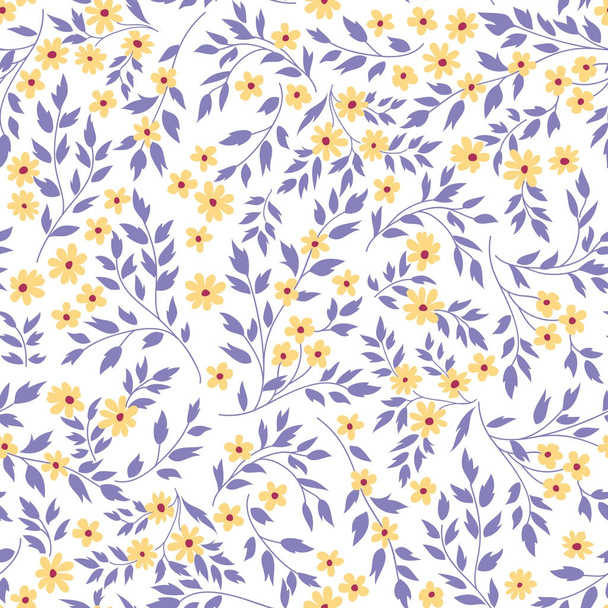  floral seamless pattern with beautiful small flowers and leaves  - Vektor, obrázek