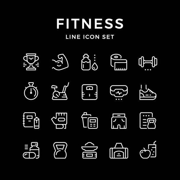 Imposta icone della linea di fitness - Vettoriali, immagini