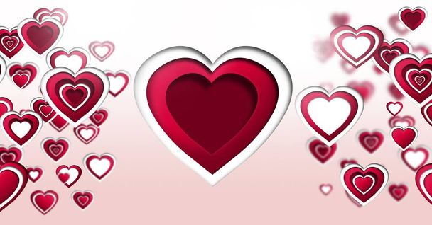 Digital composite of Layered Valentines hearts - Foto, Imagen