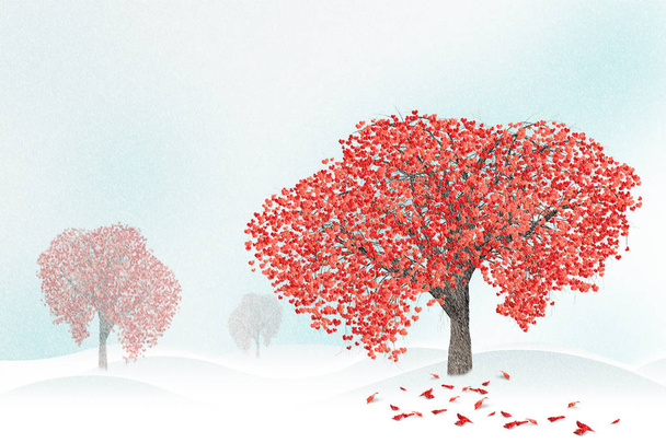 árvore de amor cheio de folhas em forma de coração
 - Foto, Imagem