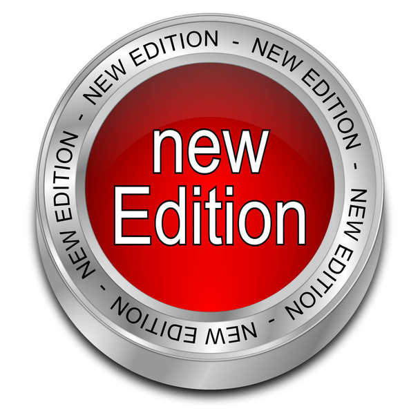 красная кнопка новой редакции - 3D иллюстрация
 - Фото, изображение