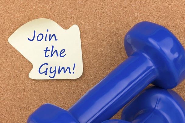  Join the Gym written on note - Photo, Image
