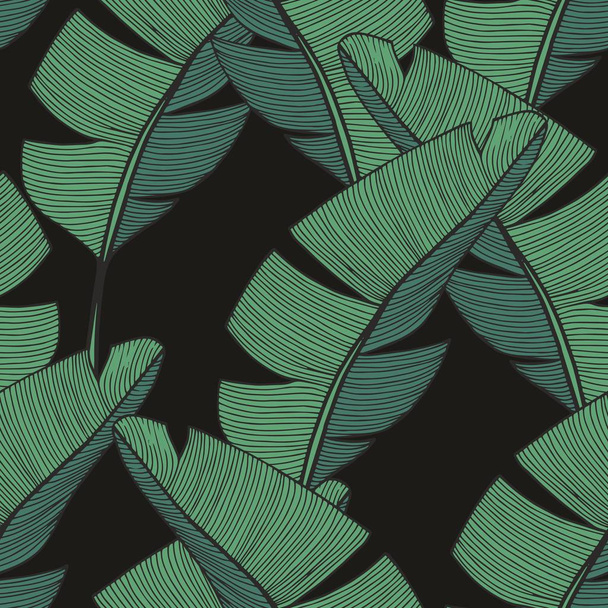 Banana branches. Vector seamless pattern for design - Vector, Imagen