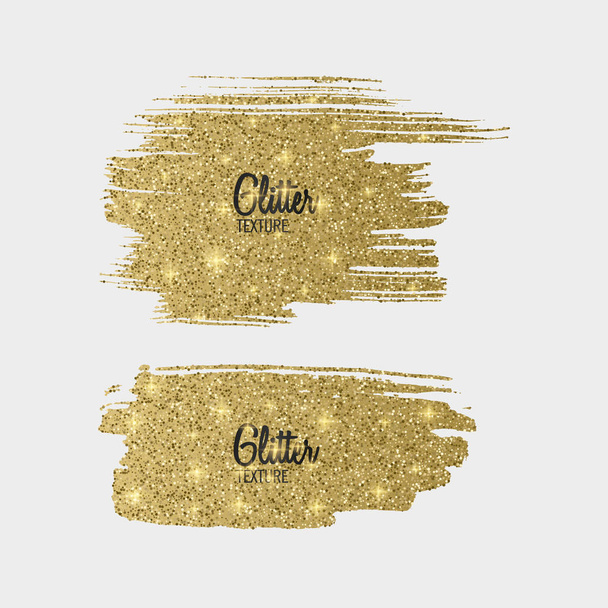 Set de pinceles dorados con brillo sobre fondo blanco, efecto lujoso y brillante para tu diseño. Vector eps 10
 - Vector, imagen