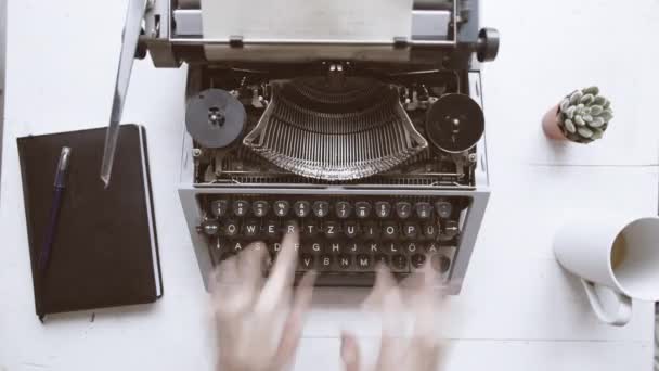 Writer typing with retro writing machine. - Footage, Video