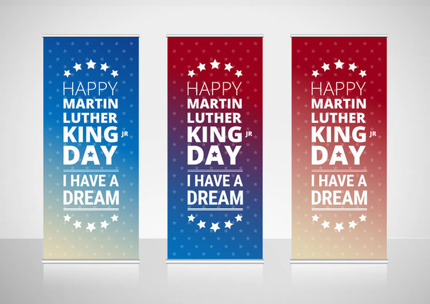 Martin Luther King Jr ημέρα συναθροίσεις πανό σχεδιασμός - αφίσα διάνυσμα - Διάνυσμα, εικόνα