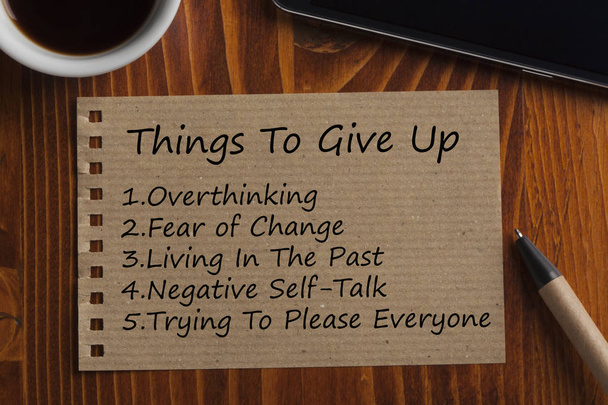 Things To Give Up written on recycled page - Photo, Image