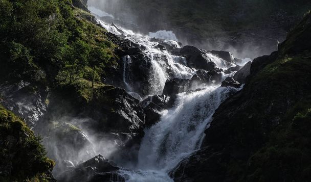 The Laatefossen Waterfall, Norway - Фото, изображение