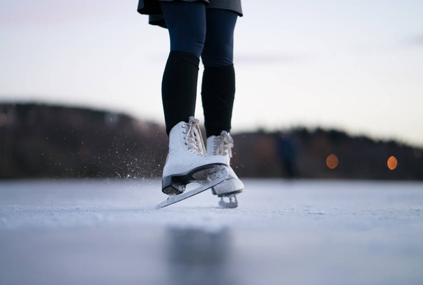 Girl Ice Skating in Norway - Φωτογραφία, εικόνα