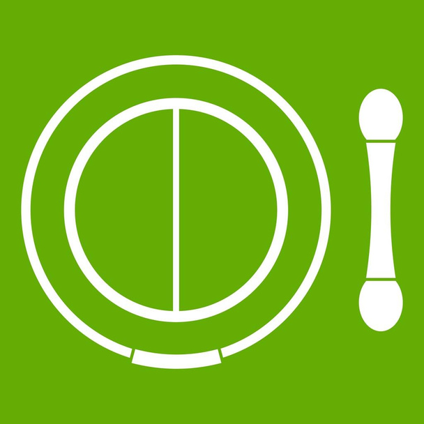 Kit de sombra con icono aplicador verde
 - Vector, Imagen