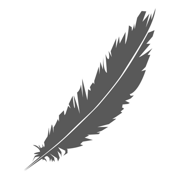 Icono simple de la silueta de plumas - concepto de poeta y whriter
  - Vector, Imagen