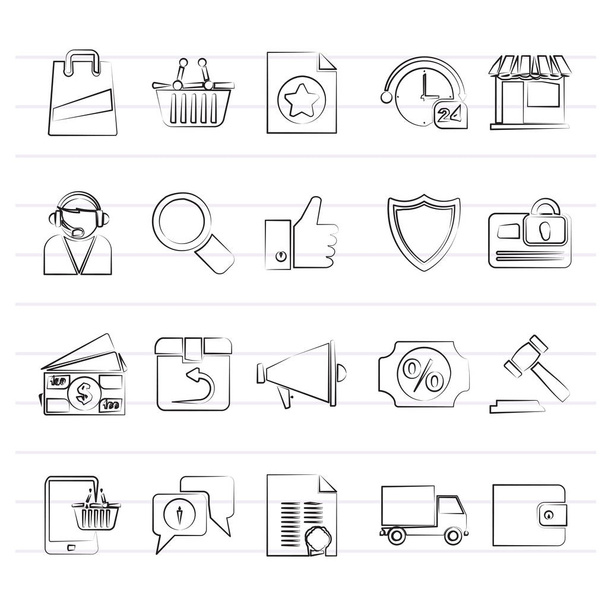 E-commerce and shopping icons - vector icon set - Διάνυσμα, εικόνα