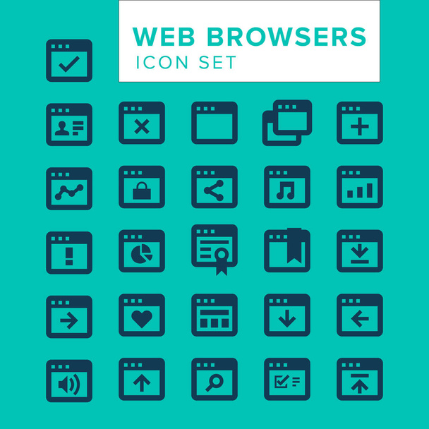 web browsers Icon set. - Vettoriali, immagini