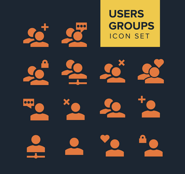 utilisateurs et groupes Icône Set
.  - Vecteur, image