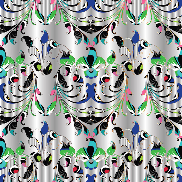 Paisley vector seamless pattern. Floral colorful background - Vetor, Imagem