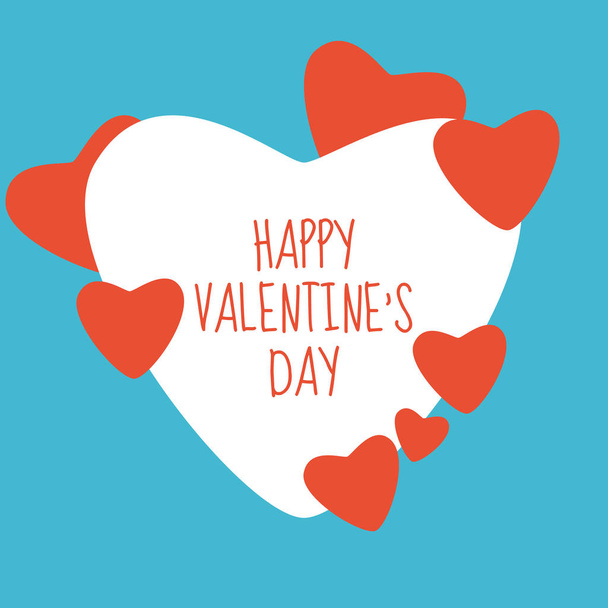 Design for valentine day card with red heart and sign - Vector, Image