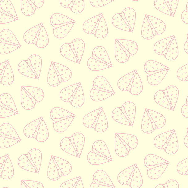 Nice outline pink tortilla hearts pattern - ベクター画像