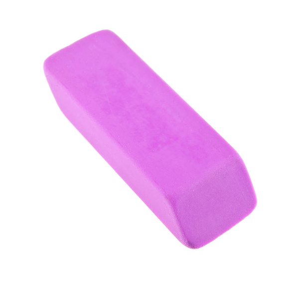 pink eraser isolated on white background - Photo, Image