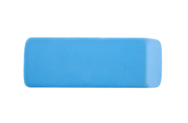 Beyaz arka plan üzerinde izole mavi silgi sakız - Fotoğraf, Görsel