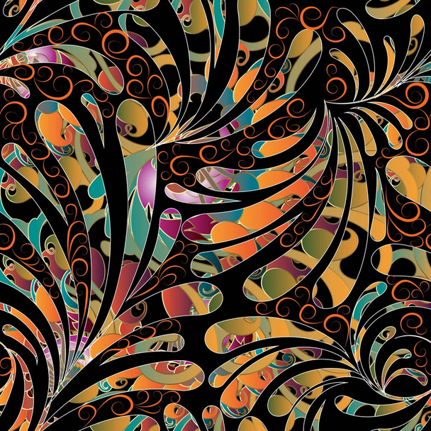 Paisley seamless pattern. Floral vintage background.  - Vetor, Imagem