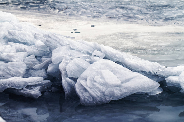 Frozen lake - detail - Photo, image