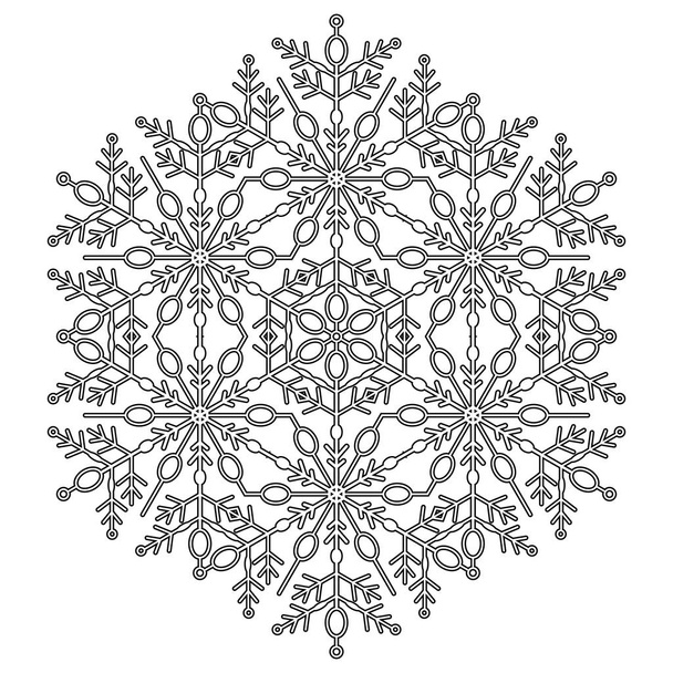 Kaunis vektori pyöreä lumihiutale - Vektori, kuva