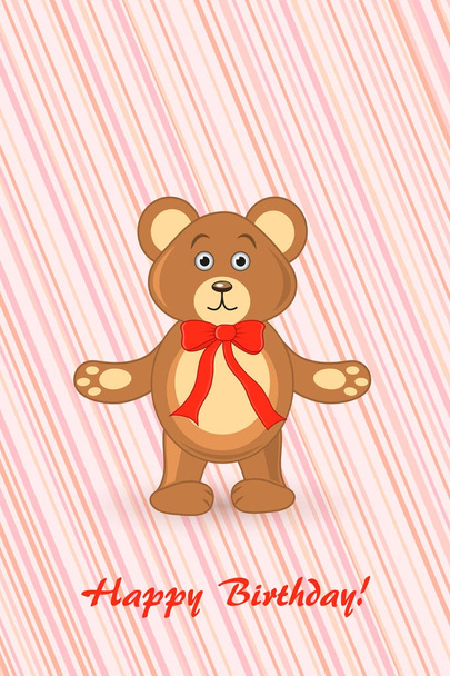bear teddy. greeting card happy birthday - Vektör, Görsel