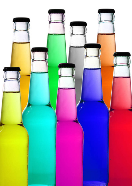 színes üveg fehér háttérben - Fotó, kép