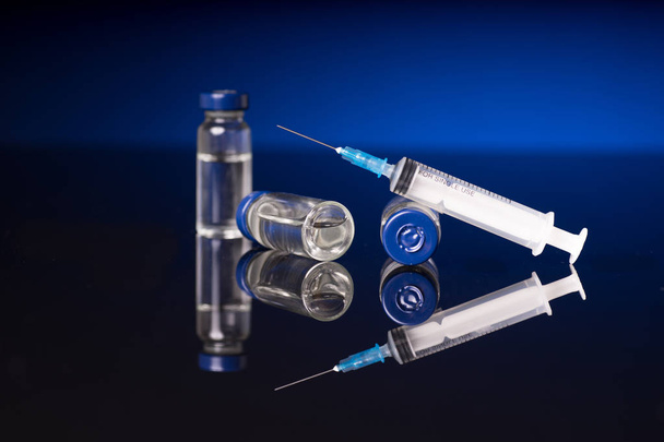 Syringe and medical vials - Photo, Image