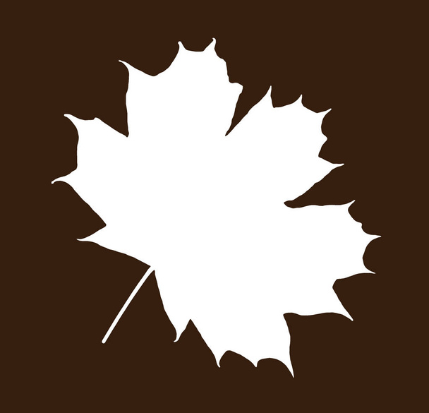 Forma blanca de hoja de arce sobre el fondo marrón
 - Foto, Imagen