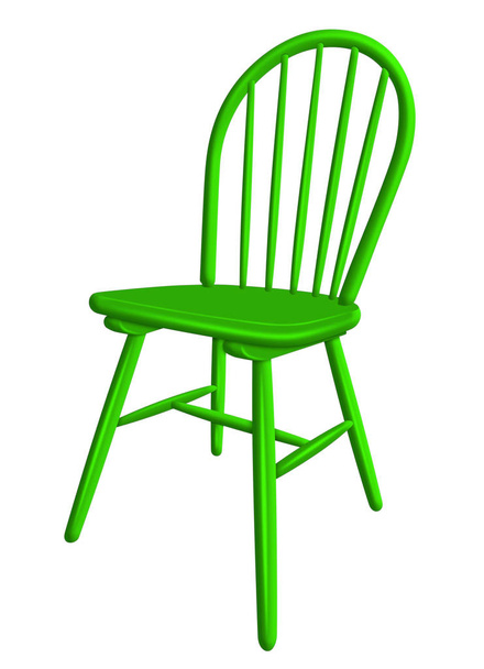 Plastic chair isolated - green - Φωτογραφία, εικόνα
