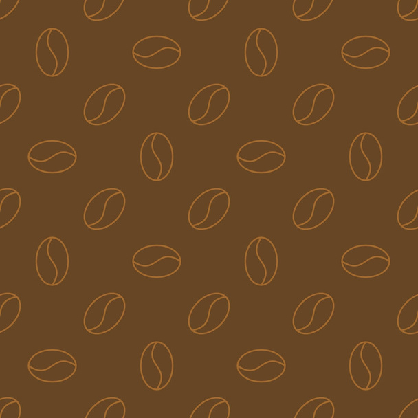 Coffee beans brown vector concept seamless pattern - Vecteur, image